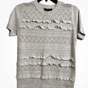 Banana Republic Light Gray Textured BOHO Sweater